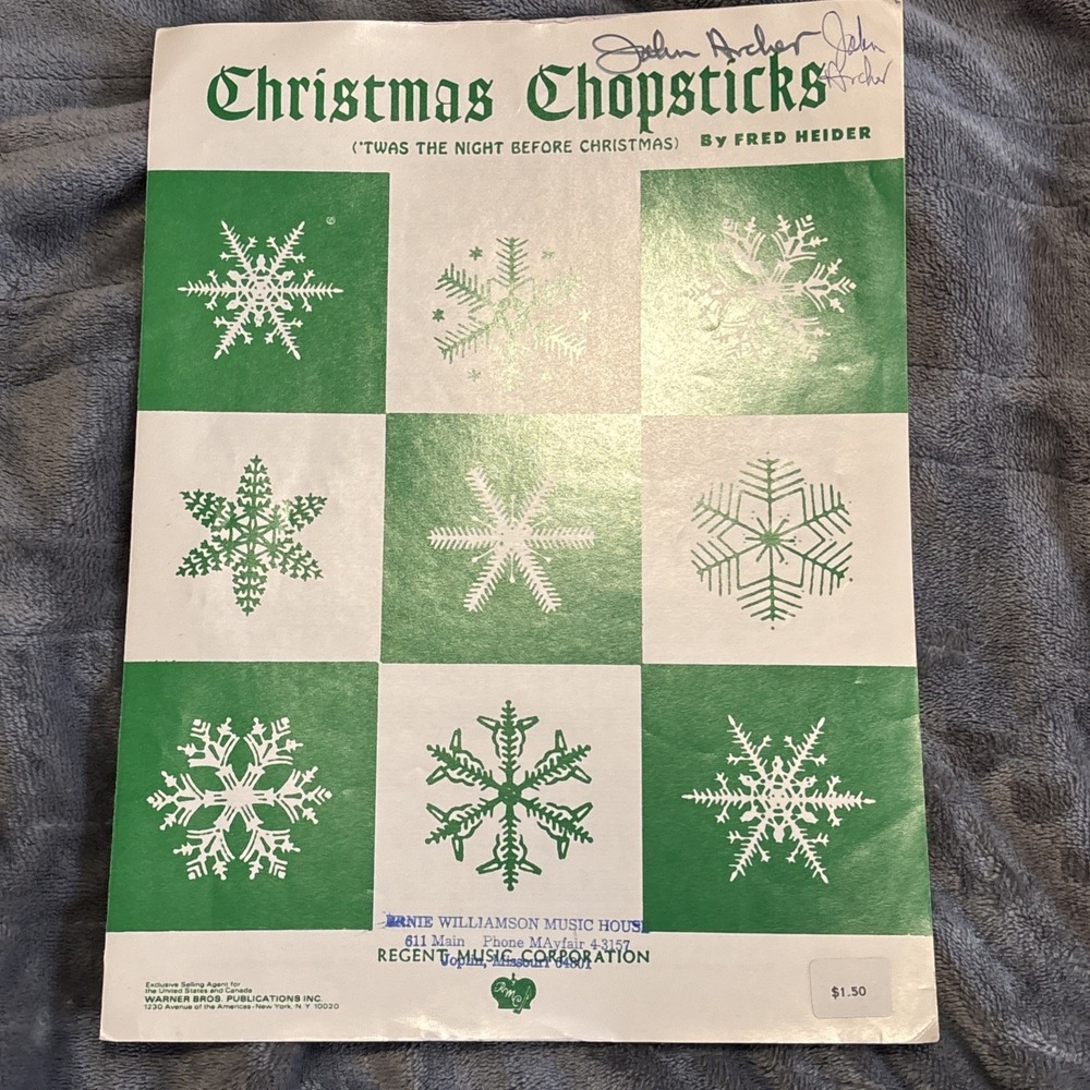 1951 Holiday Sheet Music‎ CHRISTMAS CHOPSTICKS